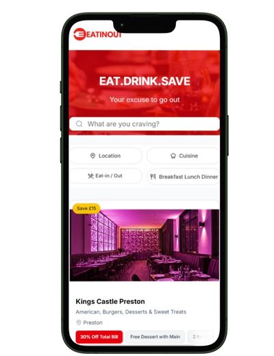 EATINOUT app on smartphone